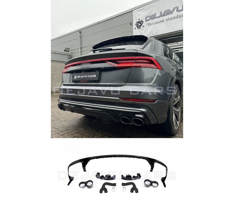 SQ8 Look Diffuser + Uitlaat tips voor Audi Q8 SUV S line SQ8