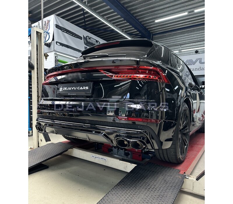 SQ8 Look Diffuser + Uitlaat tips voor Audi Q8 SUV S line SQ8