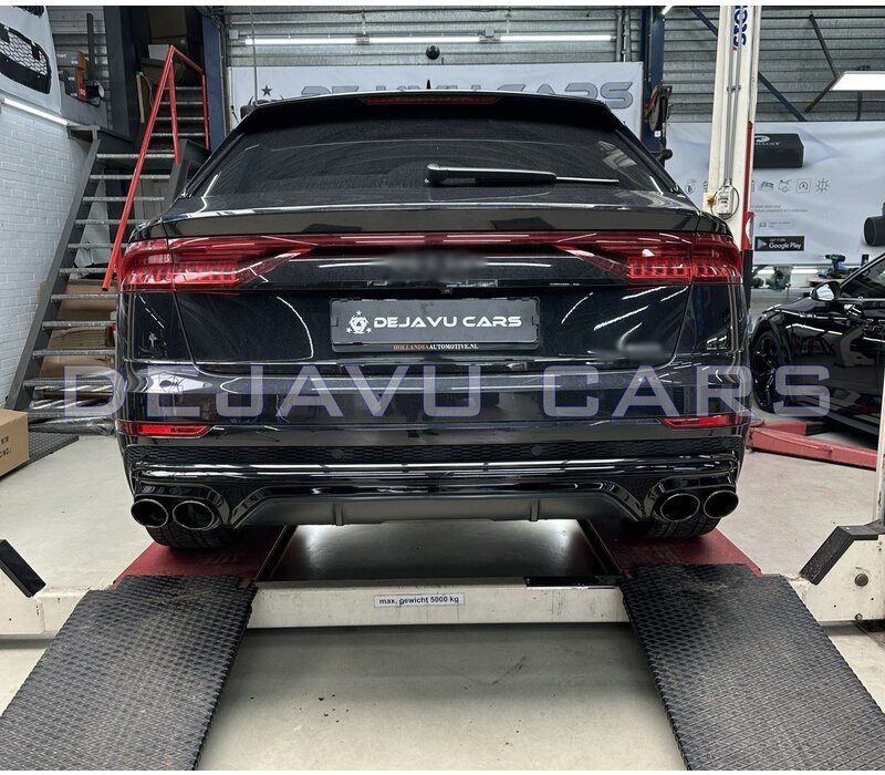 SQ8 Look Diffuser + Uitlaat tips voor Audi Q8 SUV S line SQ8