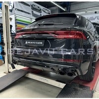 SQ8 Look Diffuser + Exhaust tail pipes for Audi Q8 SUV S line