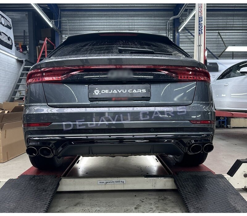 SQ8 Look Diffuser + Exhaust tail pipes for Audi Q8 SUV S line