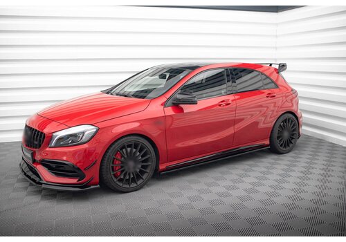 Maxton Design Side skirts Diffuser voor Mercedes Benz CLA Klasse C117 X117 AMG Line / CLA 45 AMG & A Klasse W176 AMG Line / A45 AMG