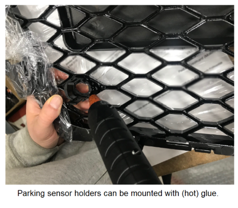 2X PDC houder for Audi RS1 RS3 RS4 RS5 RS6 RS7 TT RS Q2 Q3 Q5 Q7 Look Front Grill