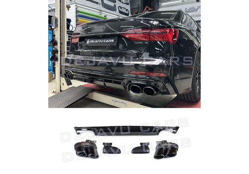 OEM Line ® S6 Look Diffuser + Exhaust tail pipes for Audi A6 C8 S line