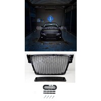 RS4 Look Front Grill Black voor Audi A4 B8 / S line / S4 - (B-WARE)