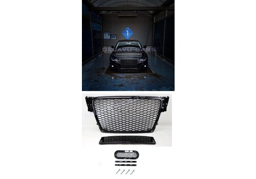 OEM Line ® RS4 Look Front Grill Black Edition for Audi A4 B8 / S line / S4 - (B-WARE)