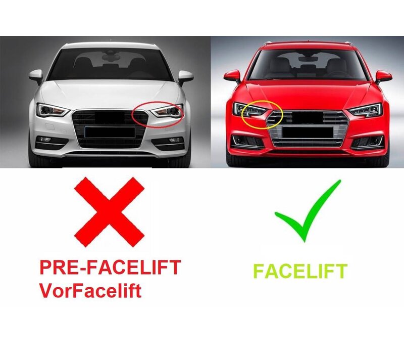 RS3 Look Front Grill Black Edition voor Audi A3 8V / S line / S3 - (B-WARE)