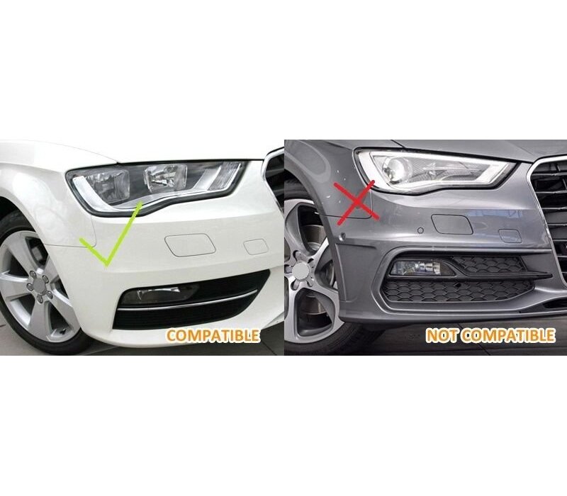 RS3 Look Fog light grille Black Edition for Audi A3 8V