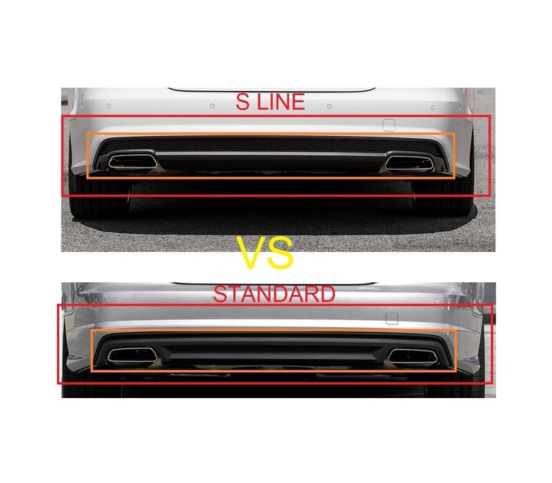 RS7 Look Diffuser + Uitlaat sierstukken voor Audi A7 4G - (B-WARE)