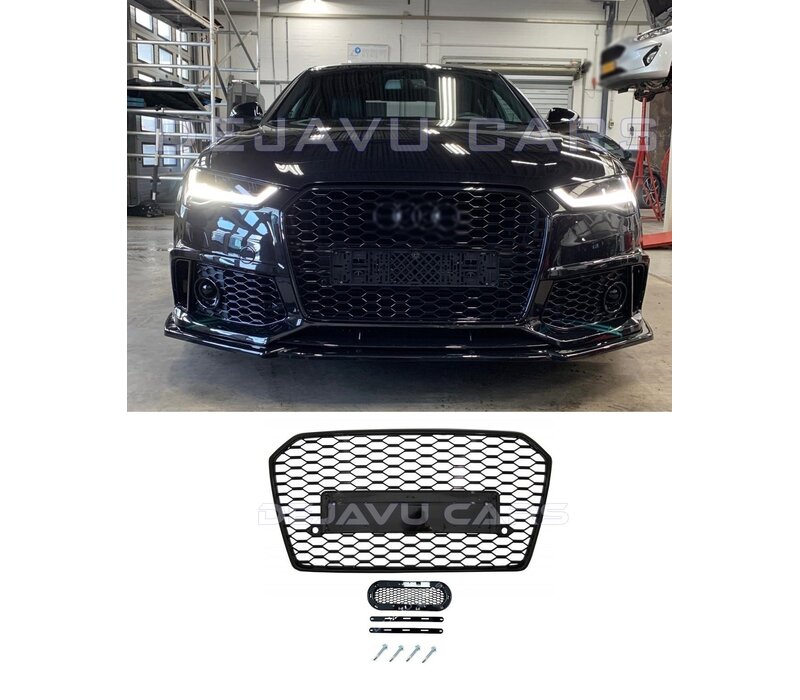 RS6 Look Kühlergrill Black Edition für Audi A6 C7.5 Facelift / S line / S6