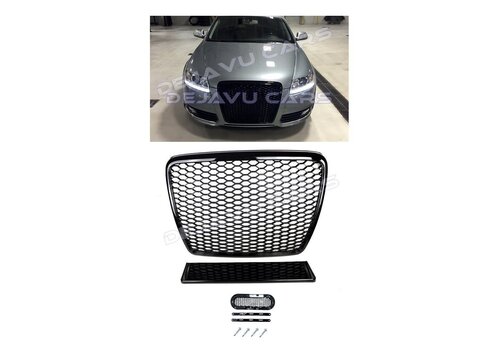 OEM Line ® RS6 Look Kühlergrill Black Edition für Audi A6 C6 4F / S line / S6