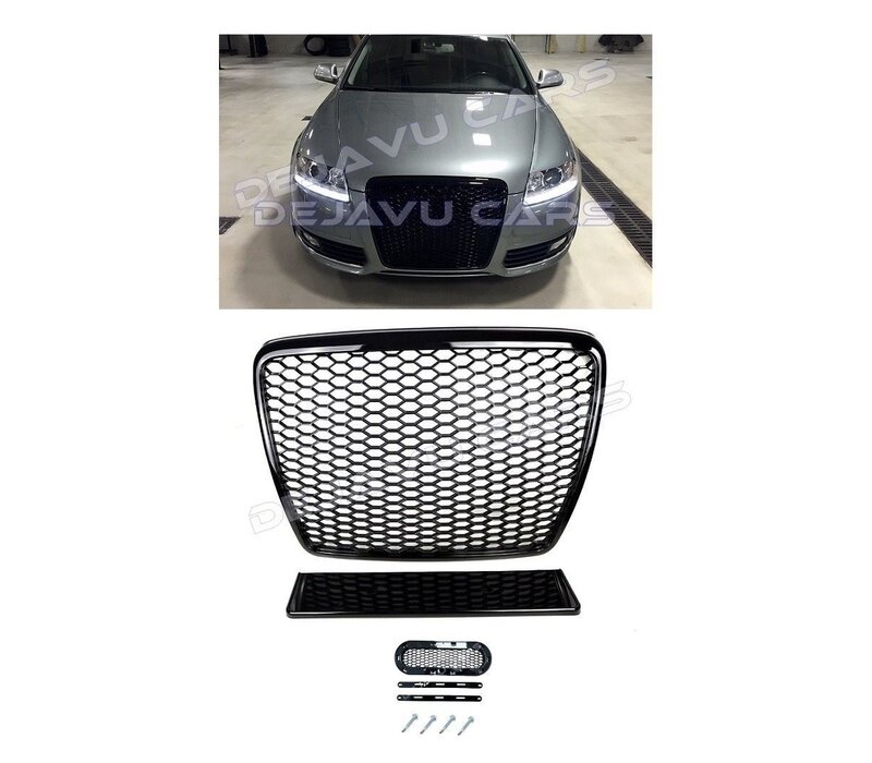 RS6  Look Front Grill Black Edition for Audi A6 C6 4F / S line / S6