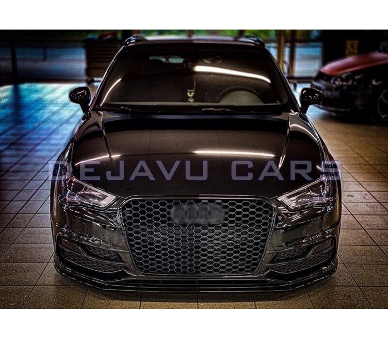 RS3 Look Kühlergrill Glänzend schwarz Piano Black Edition für Audi A3 8V, S-line, S3