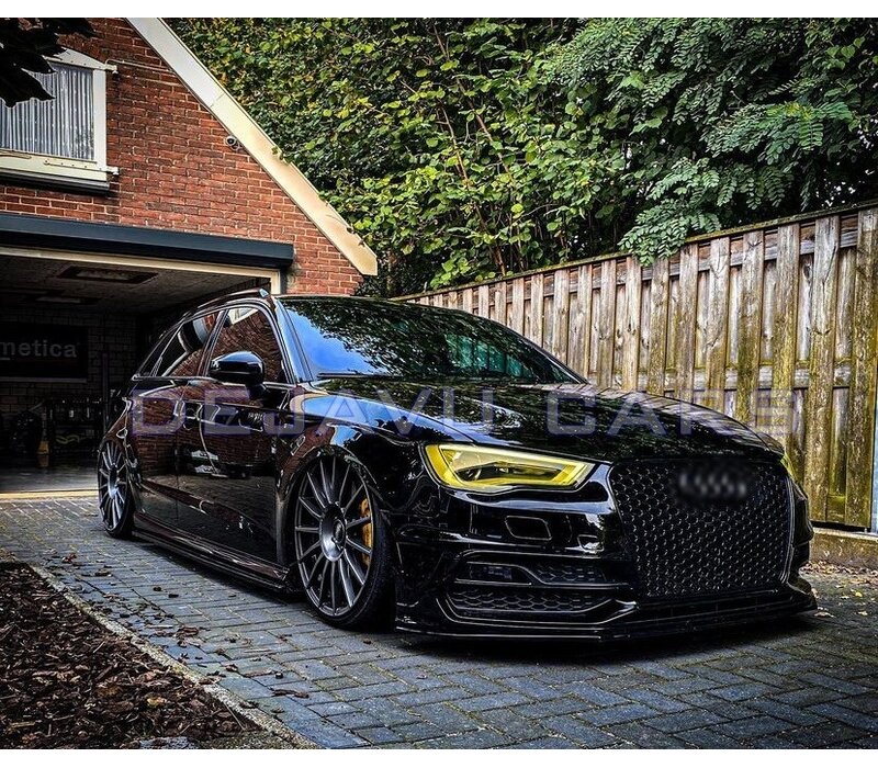 RS3 Look Kühlergrill Glänzend schwarz Piano Black Edition für Audi A3 8V, S-line, S3