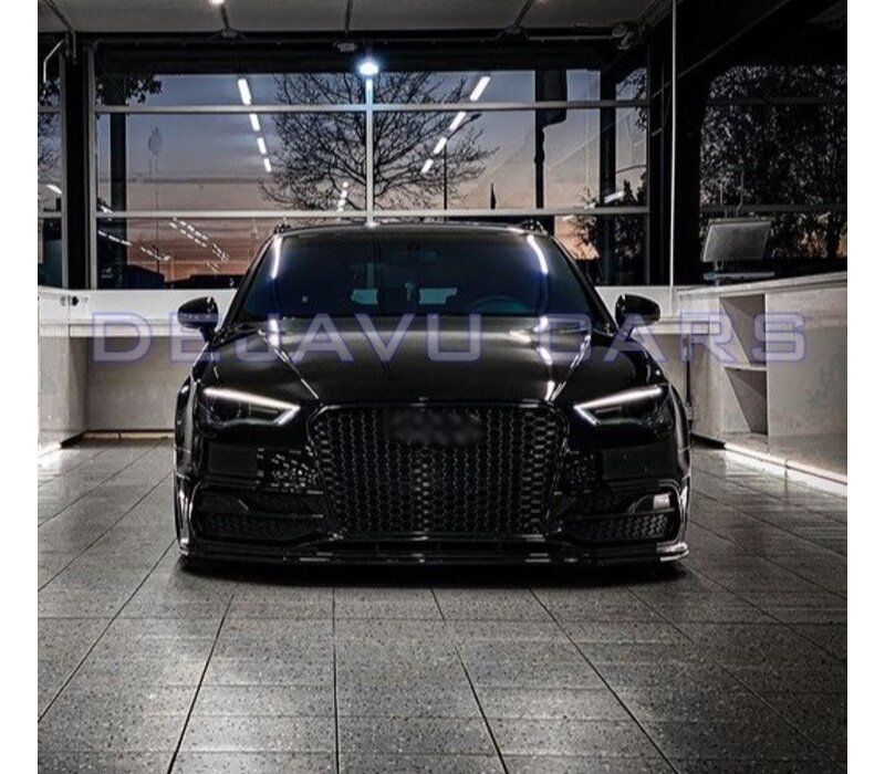 RS3 Look Frontgrill High-gloss Piano Black Edition for Audi A3 8V, S-line, S3