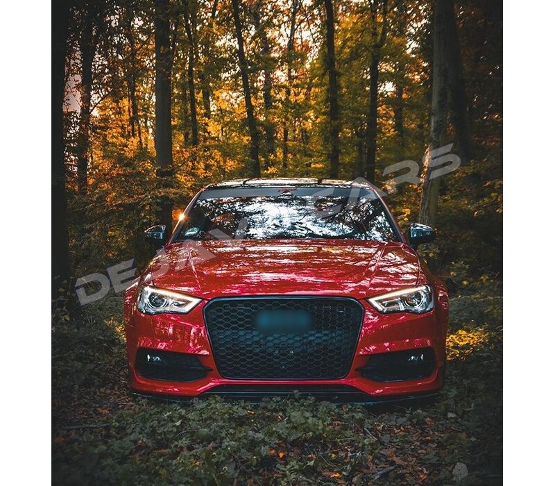 RS3 Look Frontgrill High-gloss Piano Black Edition for Audi A3 8V, S-line, S3