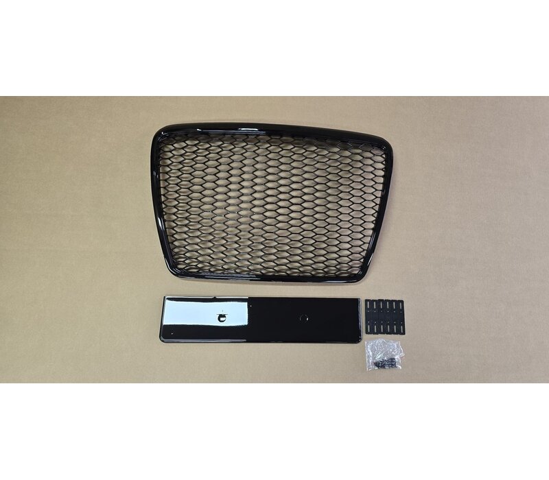 RS6  Look Front Grill Black Edition for Audi A6 C6 4F / S line / S6 - (B-WARE)