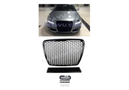 OEM Line ® RS6 Look Kühlergrill Black Edition für Audi A6 C6 4F / S line / S6 - (B-WARE)