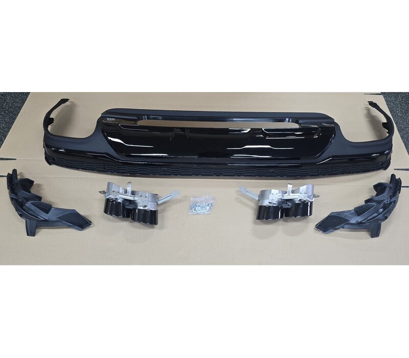 SQ7 Look Diffuser + Uitlaat tips voor Audi Q7 SUV S line SQ7 - (B-WARE)