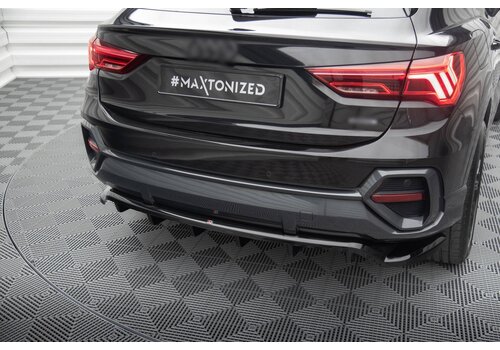 Maxton Design Central Rear Splitter (with vertical bars) for Audi Q3 F3 Sportback