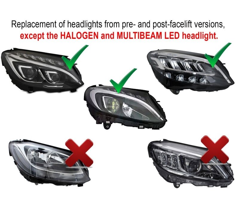 Volledig LED Koplampen voor Mercedes Benz C-Klasse W205