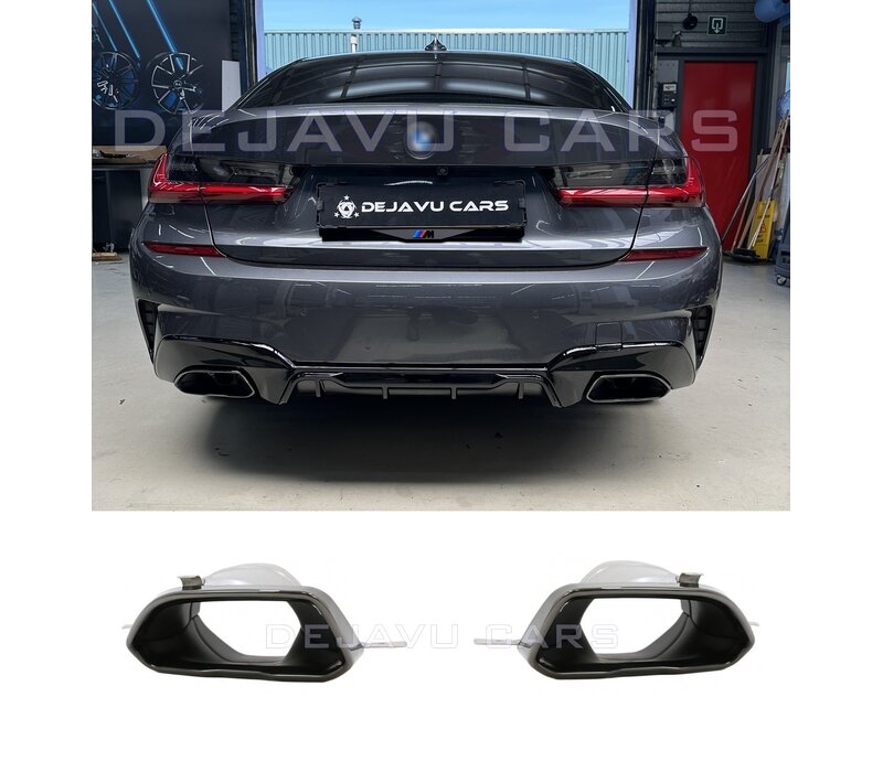 Sport 340 Look Exhaust tips Black Edition for BMW 3 series G20 / G21