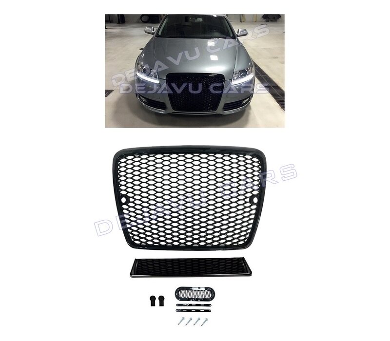 RS6 Look Kühlergrill Black Edition für Audi A6 C6 4F / S line / S6