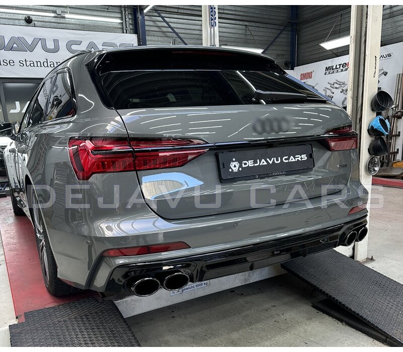 S6 Look Diffuser + Uitlaat tips voor Audi A6 C8 S line