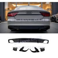 RS7 Look Diffuser + Exhaust tail pipes for Audi A7 4G S line / S7