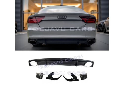 OEM Line ® RS7 Look Diffuser + Exhaust tail pipes for Audi A7 4G S line / S7