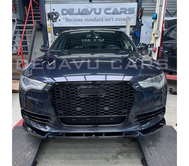RS6 Look Nebelscheinwerfergitter Black Edition für  Audi A6 C7
