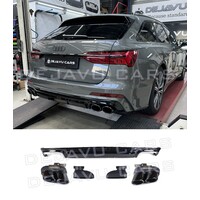 S6 Look Diffuser + Exhaust tail pipes for Audi A6 C8 S line