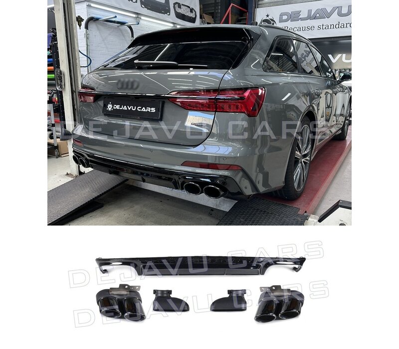 S6 Look Diffuser + Uitlaat tips voor Audi A6 C8 S line