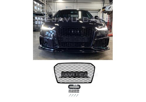 OEM Line ® RS6 Look Front Grill Black Edition voor Audi A6 C7.5 Facelift / S line / S6 - (B-WARE)