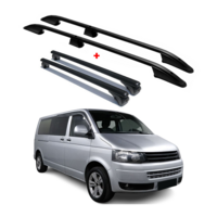 Aluminium Dakrails Zwart voor Volkswagen Transporter T5 / T5.1 / T6 / T6.1
