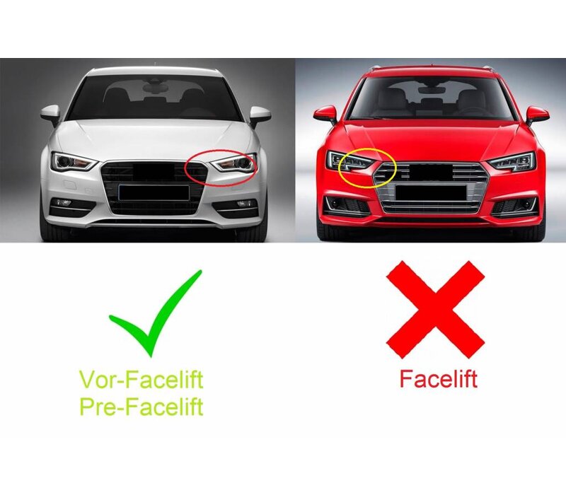 RS3 Look Frontgrill Glans zwart voor Audi A3 8V / S line S3 - (B-WARE)