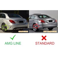 C43 AMG Look Diffuser voor Mercedes Benz C Klasse W205 S205 -  (B-WARE)