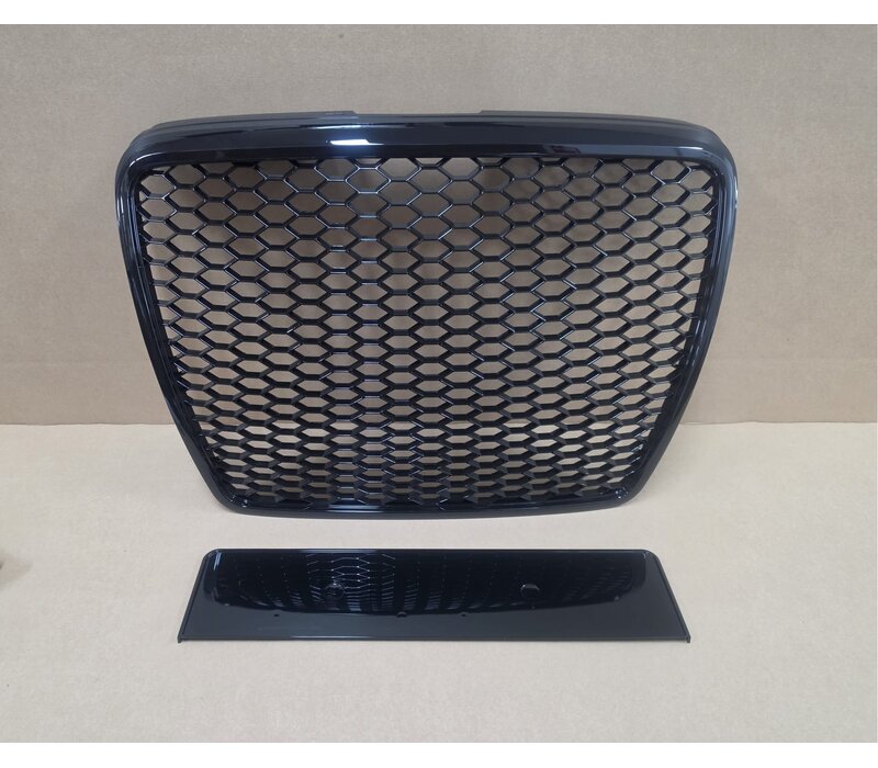 RS6  Look Front Grill Black Edition for Audi A6 C6 4F / S line / S6 - (B-WARE)