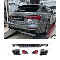 S6 Look Diffuser + Exhaust tail pipes for Audi A6 C8 S line - (B-WARE)