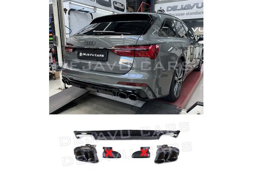 OEM Line ® S6 Look Diffuser + Exhaust tail pipes for Audi A6 C8 S line - (B-WARE)