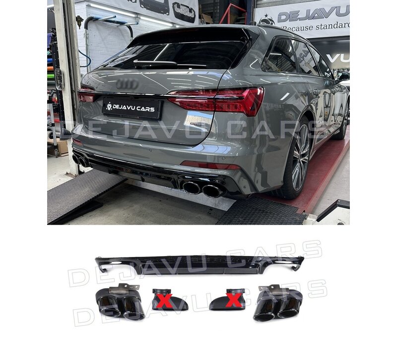S6 Look Diffuser + Uitlaat tips voor Audi A6 C8 S line - (B-WARE)