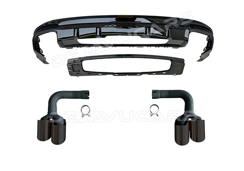OEM Line ® SQ7 Look Diffuser + Exhaust tail pipes for Audi Q7 4M Facelift SUV S line