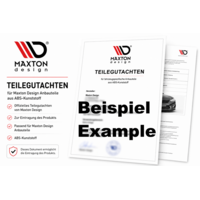 Maxton Design TÜV Teilegutachten Materialgutachten for Splitter Diffuser Side Skirts Spoiler