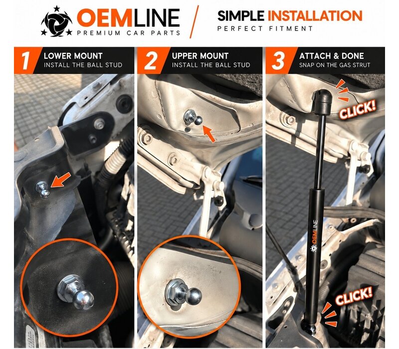 Motorhaube Gasfeder für Volkswagen T5 T5.1 T6 T6.1 | Transporter / Multivan