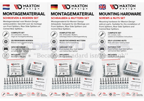 Maxton Design Maxton Design Mounting Hardware Screws Nuts Splitter Side Skirts Diffuser