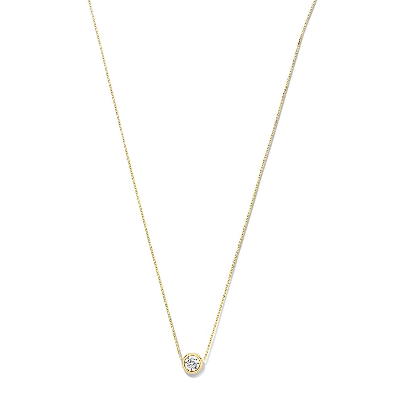 Isabel Bernard Rivoli Aélys 14 karat gold necklace with zirconia stone