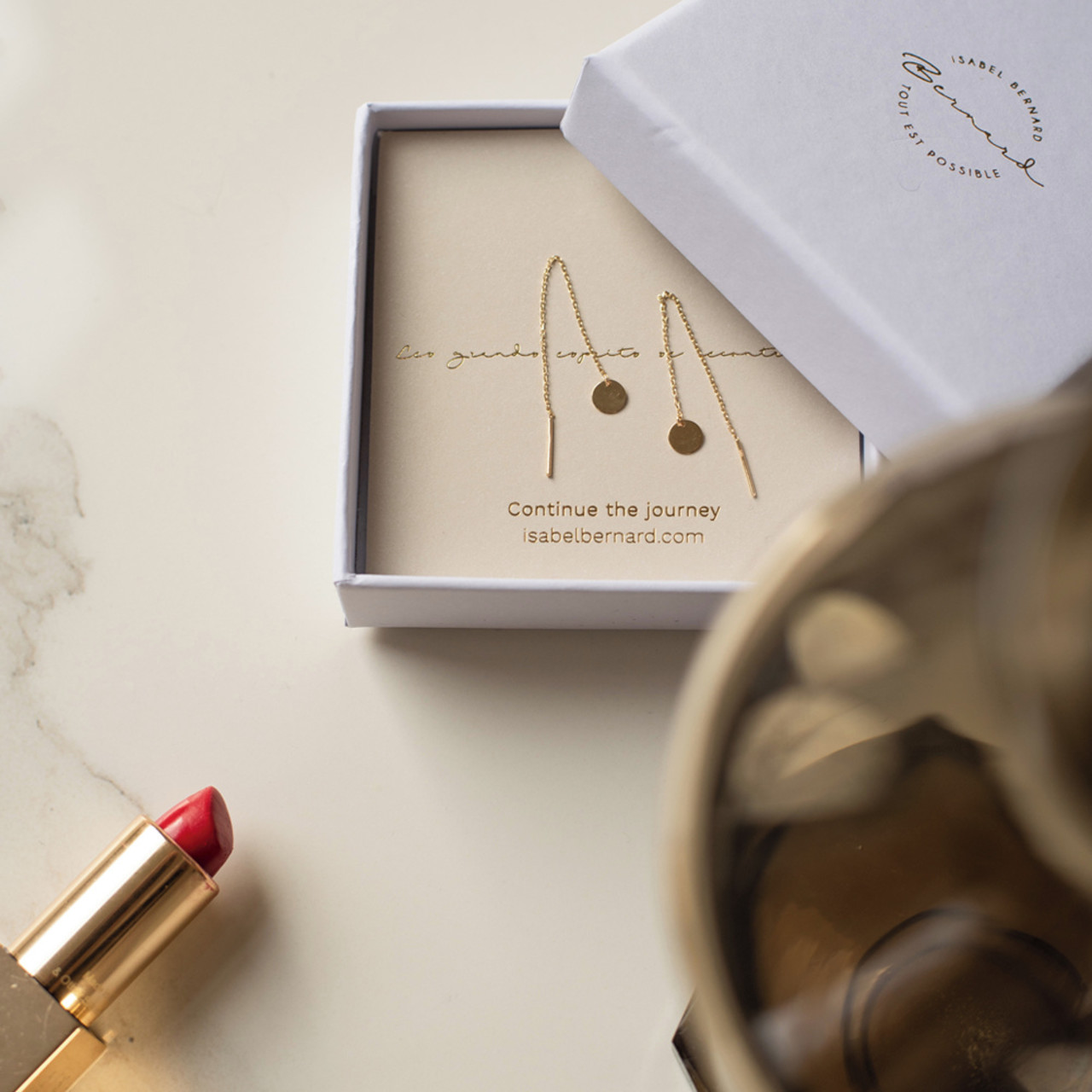 Isabel Bernard Le Marais Jeanne 14 karat gold pull through earrings with coin