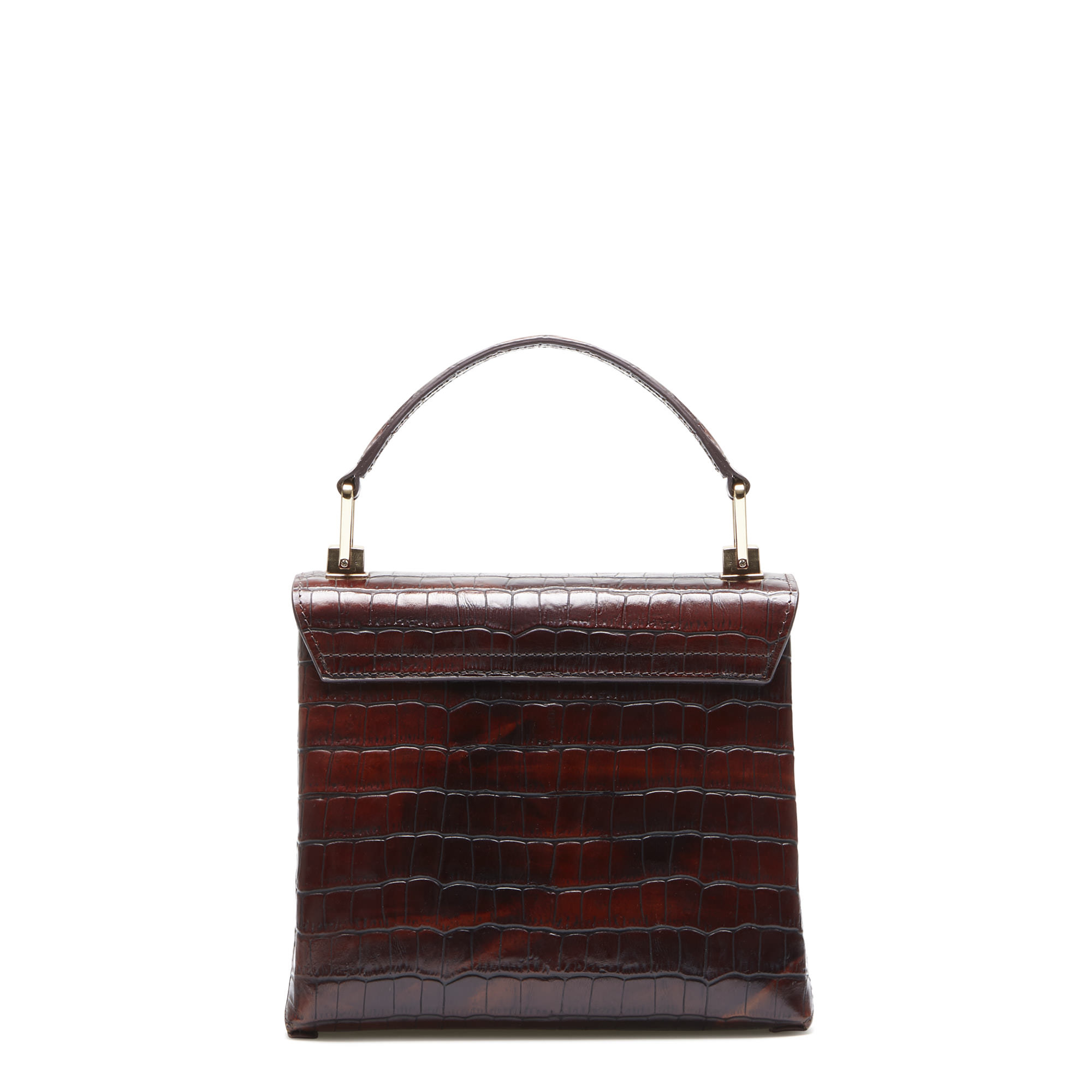 Isabel Bernard Femme Forte Heline croco brown calfskin leather handbag