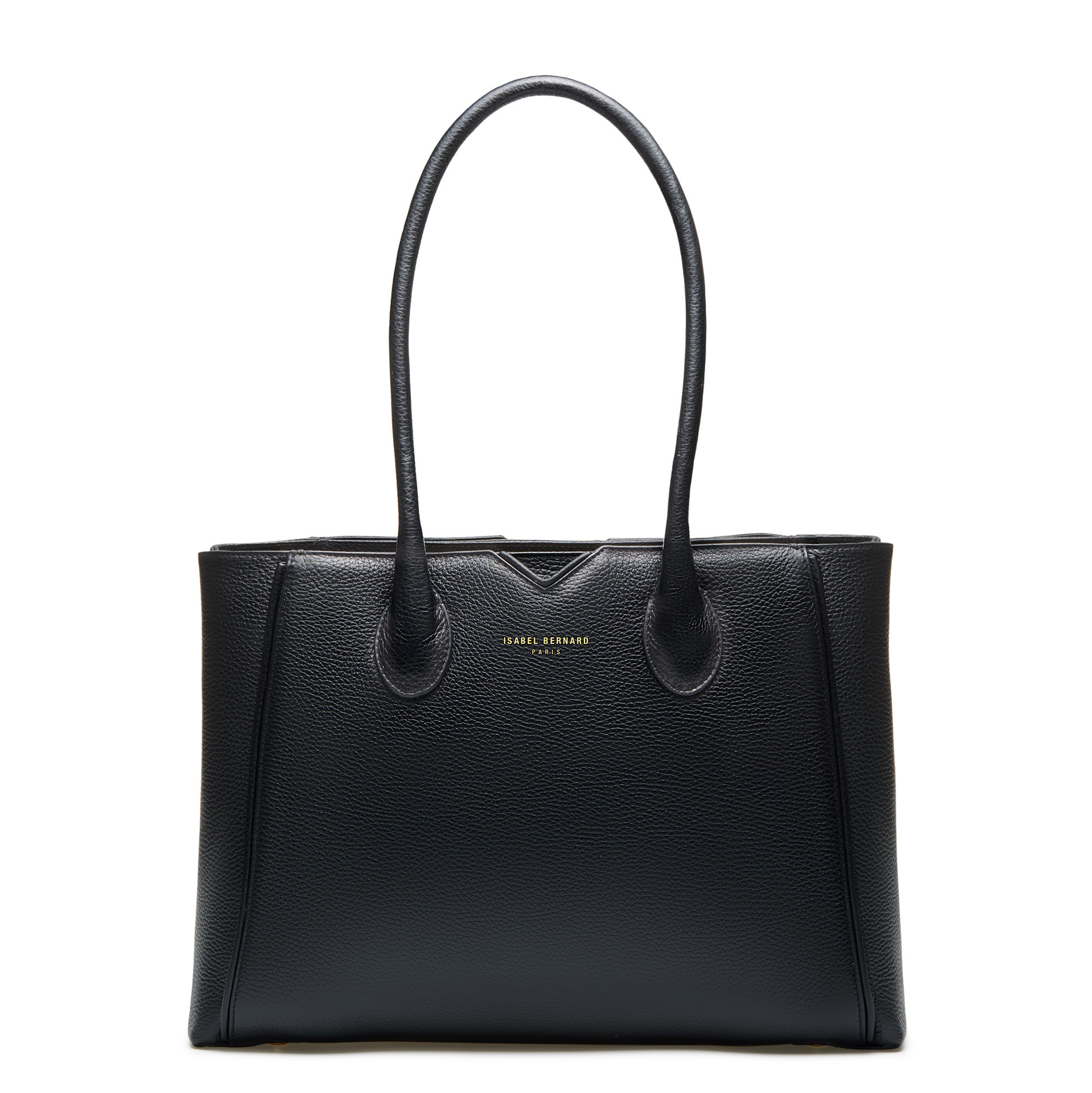 Black calf leather handbag for women Isabel Bernard