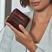 Isabel Bernard Honoré Jules croco brown calfskin leather zipper wallet